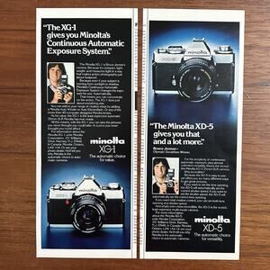 2 Caitlyn / Bruce Jenner 1979 Print Ads Minolta Camera Decathlon Olympics